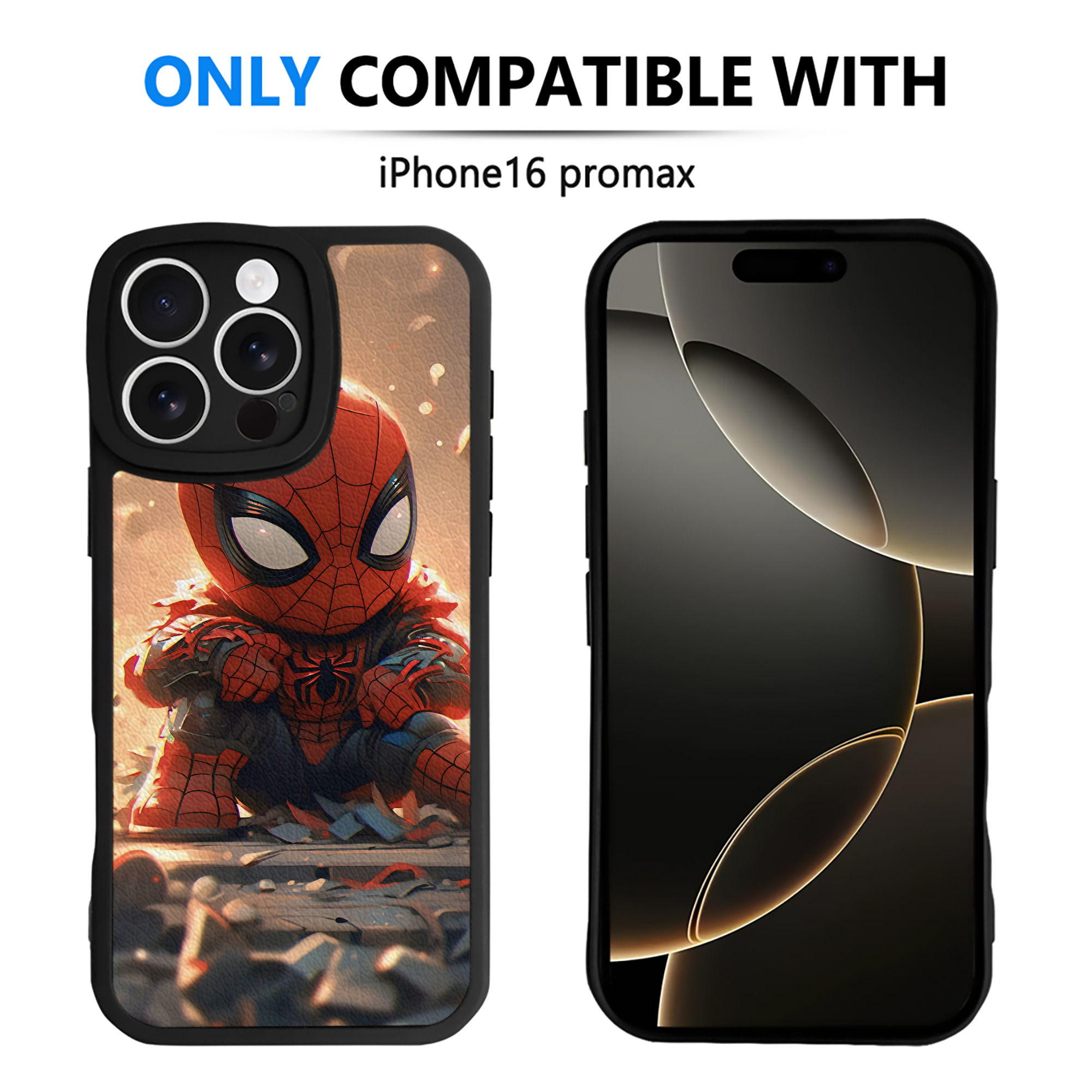 （画像用） Spider Man スパイダーマン 【iPhone 16シリーズ対応】シリコンスマホケース（レザー調） 材質：シリコン
